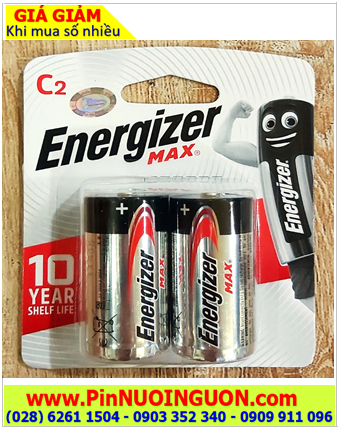 Pin Đèn Pin _Pin trung C 1.5v Alkaline Energizer E93-BP2 chinh hang _Vỉ 2viên
